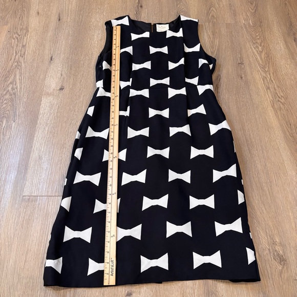 Kate Spade Women’s Cora Bow AOP Midi Shift Dress Viscose Black White Size 12 - Picture 10 of 12